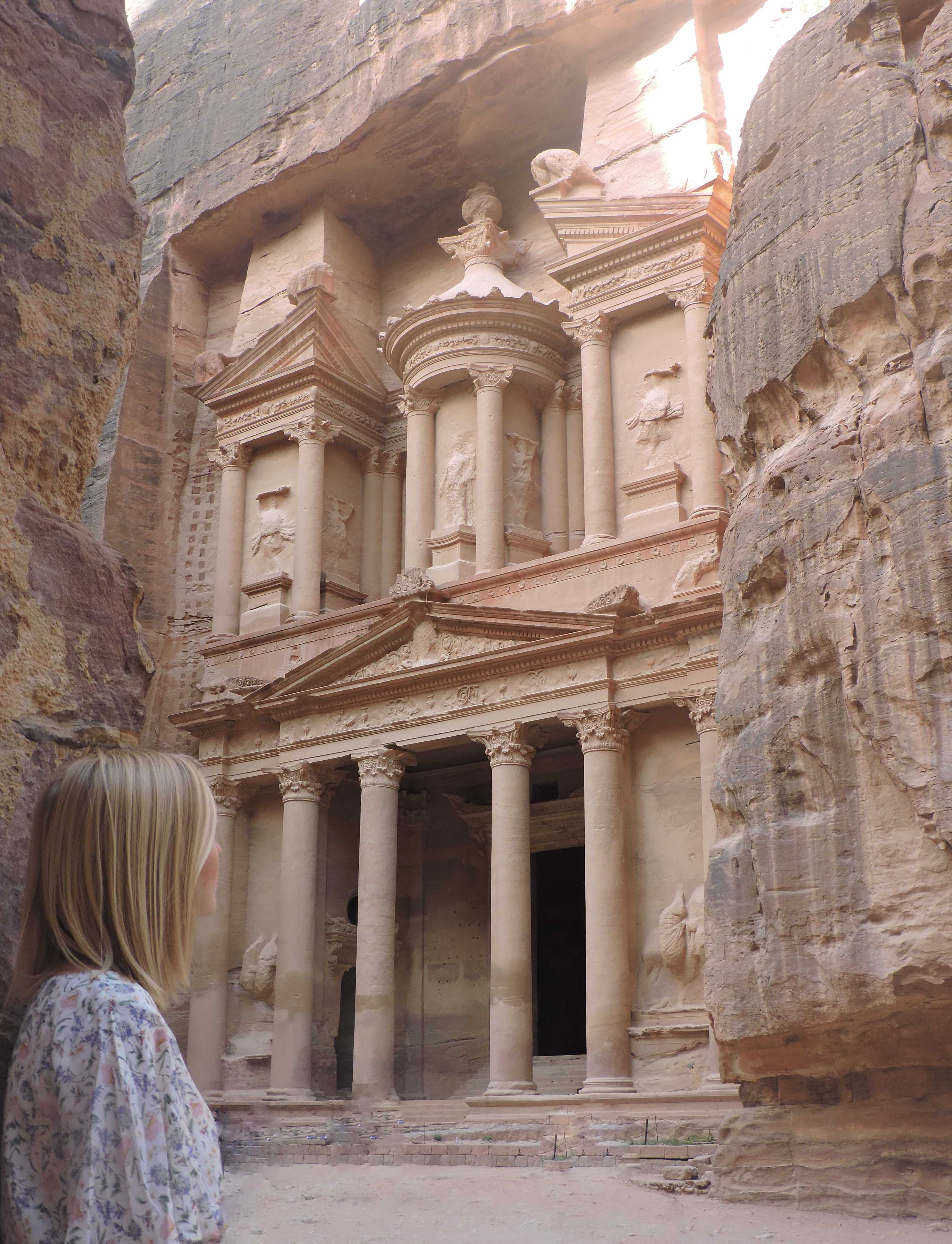 Treasury in Petra beste hoek en plaats voor foto