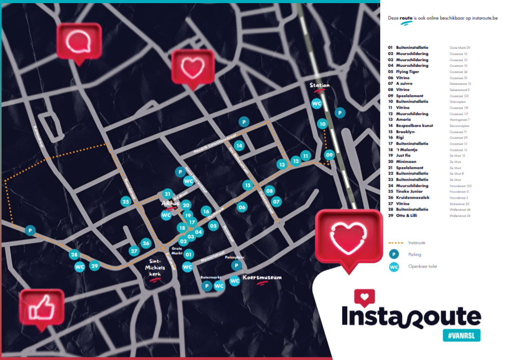 Instaroute in Roeselare voor Instagram foto's