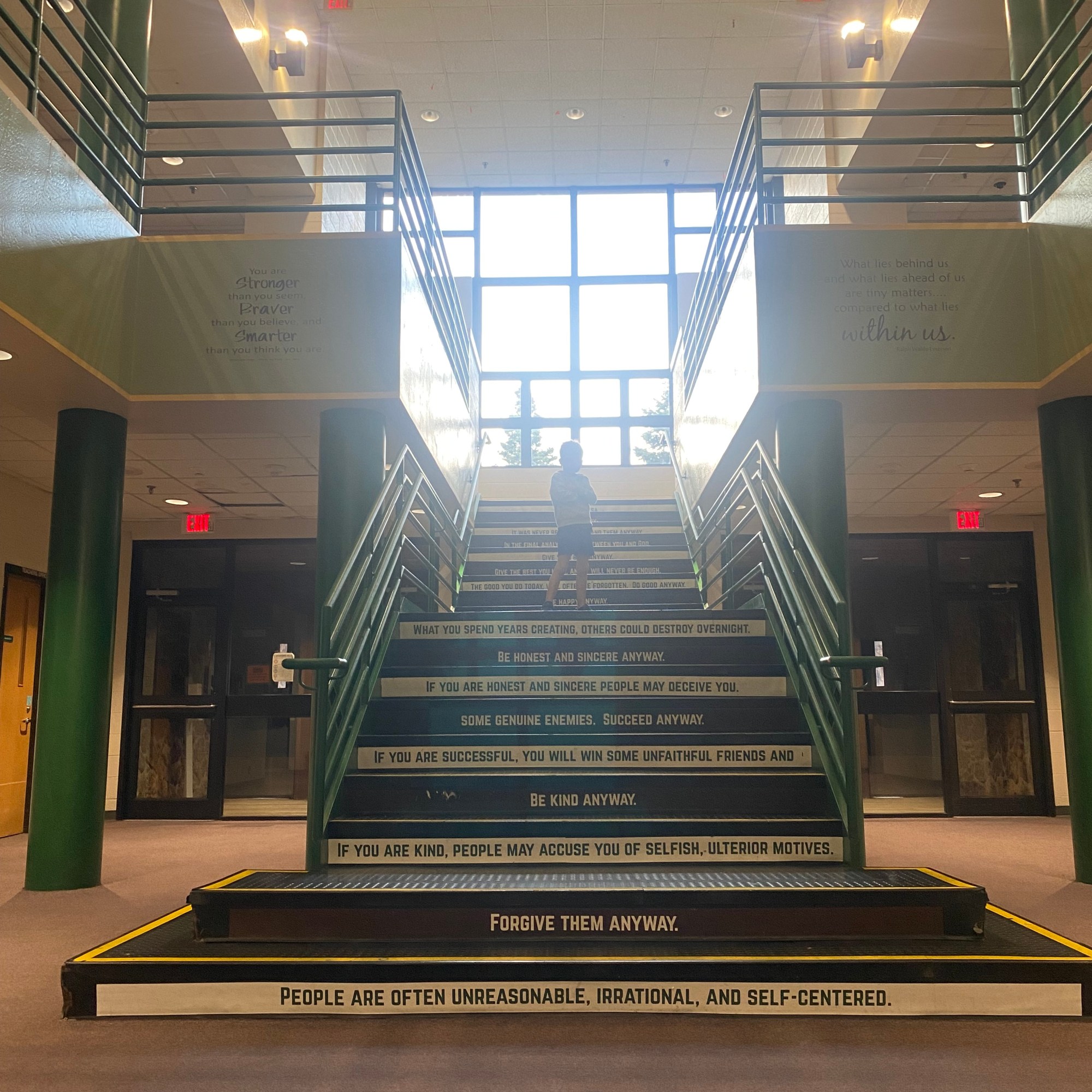 Trap in middelbare school in Amerika